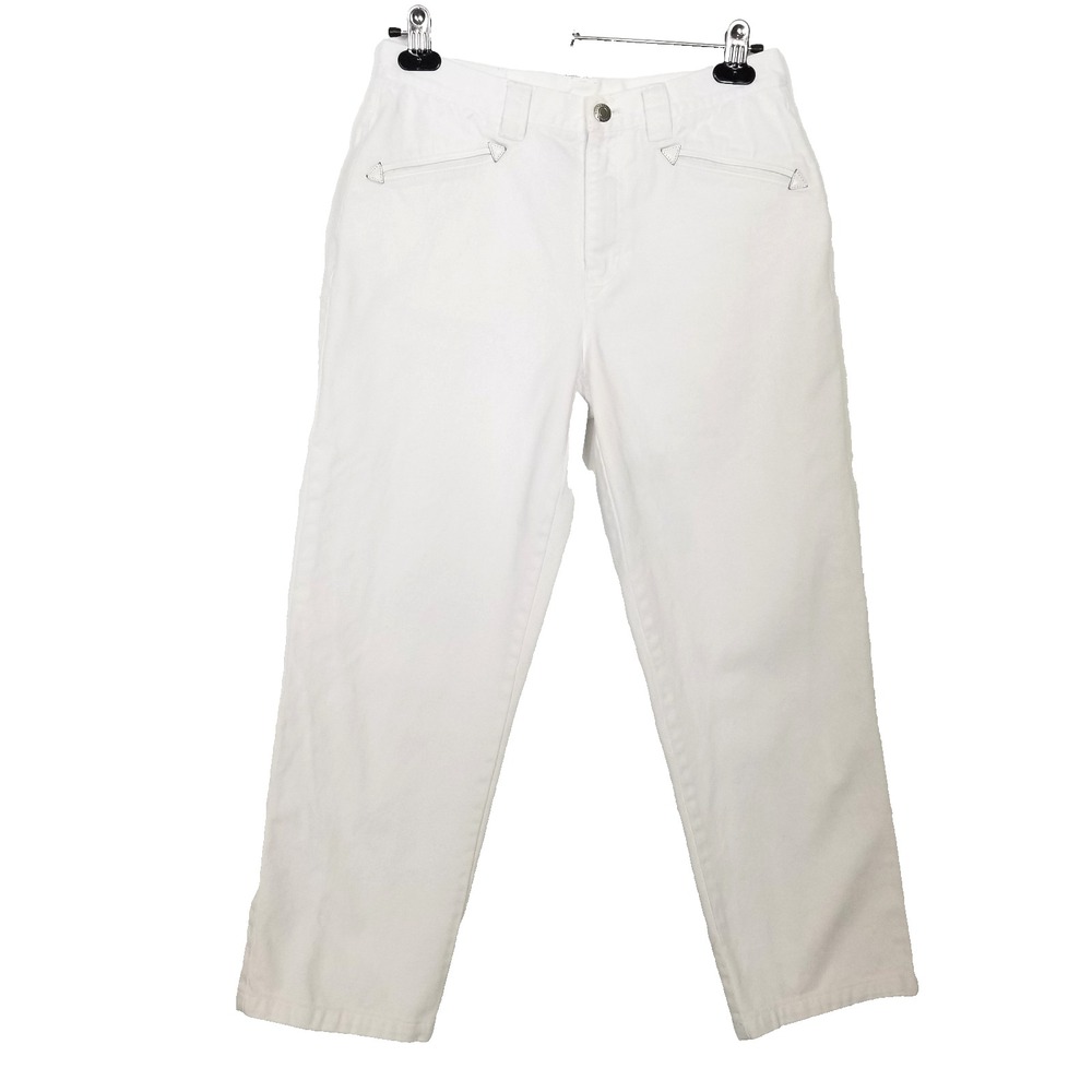 Lauren Ralph Lauren Women Baggy Cropped Jeans Sz 6 White Cotton